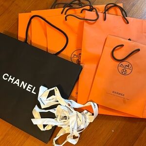 Authentic Hermes shopping bags